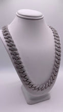 Load image into Gallery viewer, 12mm CZ Zig-Zag Cuban Link Chain/Bracelet In Silver