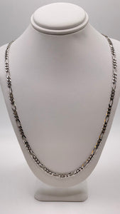 3.8mm Figaro Link Chain In 10 KT White Gold