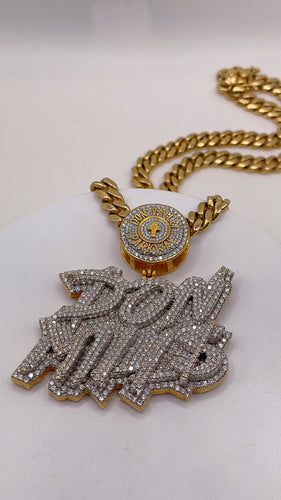 Approx 10 CT. Natural Flawless VVS Diamond Don Mills Pendant In 24 KT Solid Yellow Gold