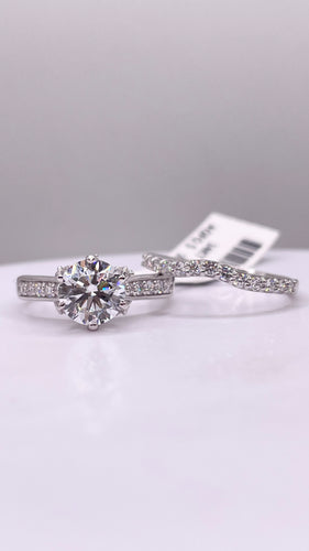 2.26 CT. Lab Grown Diamond Engagement Ring & Wedding Band Set In 14 KT White Gold