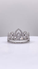 Load image into Gallery viewer, Women’s Tiara Ring In Silver With CZ