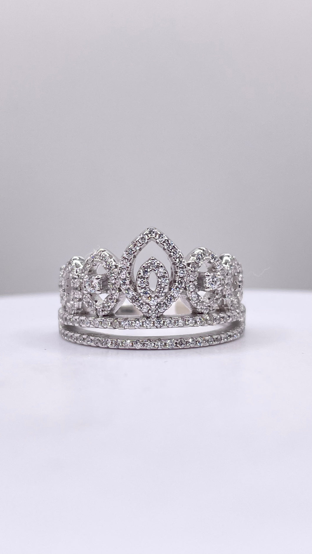Women’s Tiara Ring In Silver With CZ
