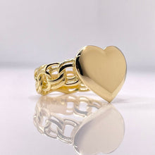 Load image into Gallery viewer, Heart Cuban Ring In 10 KT Yellow Gold