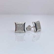 Load image into Gallery viewer, 0.19 CT. Natural Diamonds Square Shape Stud Earrings In 10 KT White Gold