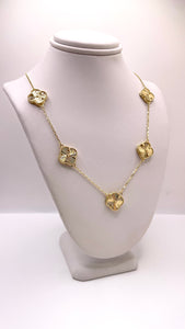 5 Clover Necklace In 10 KT Yellow Gold