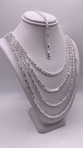 2mm Byzantine Link Chain/Bracelet In Silver