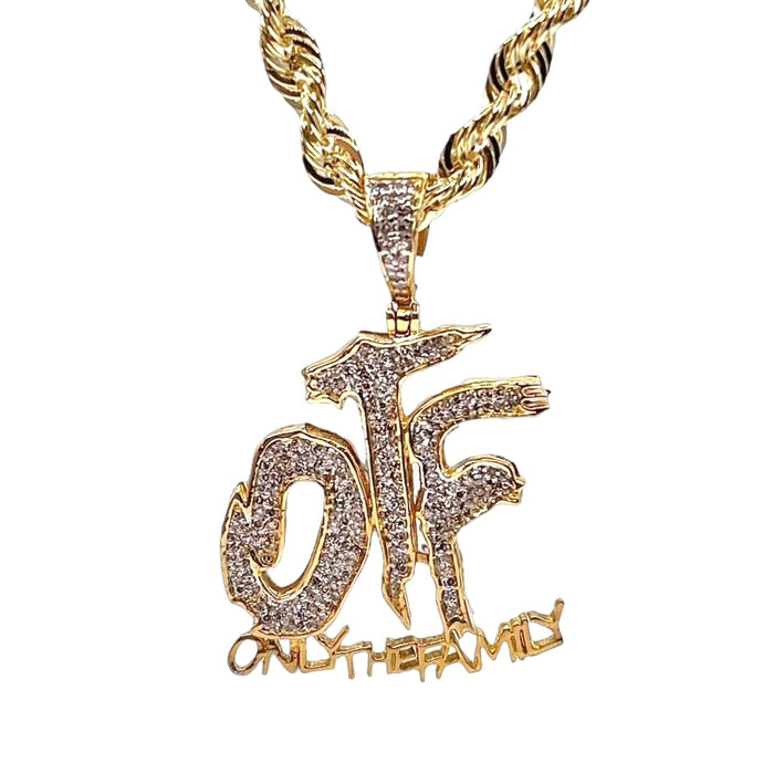 0.46 CT. Natural Diamond OTF Pendent & Rope Chain Combo In 10 KT Yellow Gold