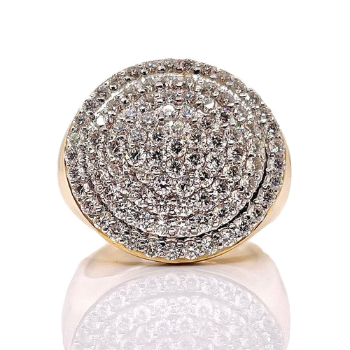 2.5 CT. Natural Diamond Men’s Circle Shape Ring In 10 KT Yellow Gold