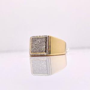 0.33 CT. Natural Diamond Men’s Square Shape Ring In 10 KT Yellow Gold