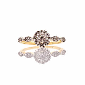 0.22 CT. Natural Diamond Round Shape Women’s Ring In 10 KT Yellow Gold