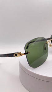 Cartier Gold & Tiger Eye Acetate Sunglasses