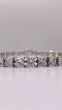 Load image into Gallery viewer, 11.02 CT. Lab Grown Princess-Cut Tennis Bracelet In 14 KT White Gold