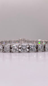 11.02 CT. Lab Grown Princess-Cut Tennis Bracelet In 14 KT White Gold