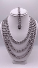 Load image into Gallery viewer, 8mm Miami Cuban Link Chain/Bracelet In Silver With CZ