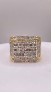 1.03 CT. Natural Diamond Square Shape Men’s Ring In 10 KT Yellow Gold