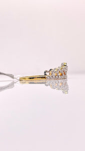 0.37 CT. Natural Diamond Heart-Shaped Tiara Ring In 10 KT Yellow Gold