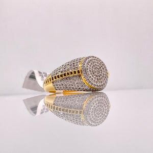 0.98 CT. Natural Diamond Circle Shape Men’s Ring In 10 KT Yellow Gold
