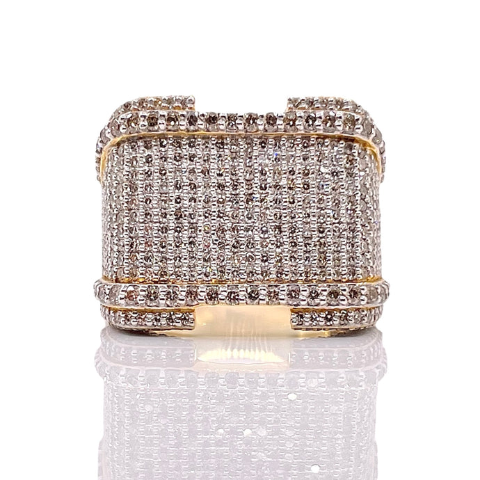 2.21 CT. Natural Diamond Men Ring In 10 KT Yellow Gold
