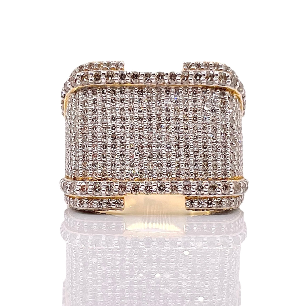2.21 CT. Natural Diamond Men Ring In 10 KT Yellow Gold