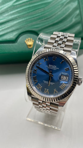 41mm DateJust Rolex Watch With Azzuro Blue Dial