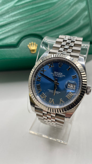 41mm DateJust Rolex Watch With Azzuro Blue Dial