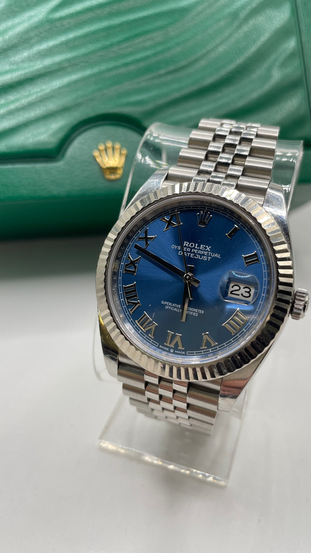 41mm DateJust Rolex Watch With Azzuro Blue Dial