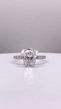 Load image into Gallery viewer, 2.58 C.T. T.W Oval-Cut Certified Lab Grown Diamond Engagement Ring In 14 KT White Gold
