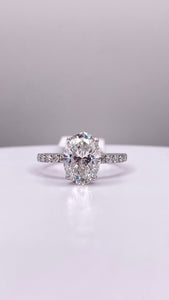 2.58 C.T. T.W Oval-Cut Certified Lab Grown Diamond Engagement Ring In 14 KT White Gold