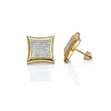 Load image into Gallery viewer, 0.29 CT. Natural Diamond Square Shape Stud Earrings In 10 KT Yellow Gold