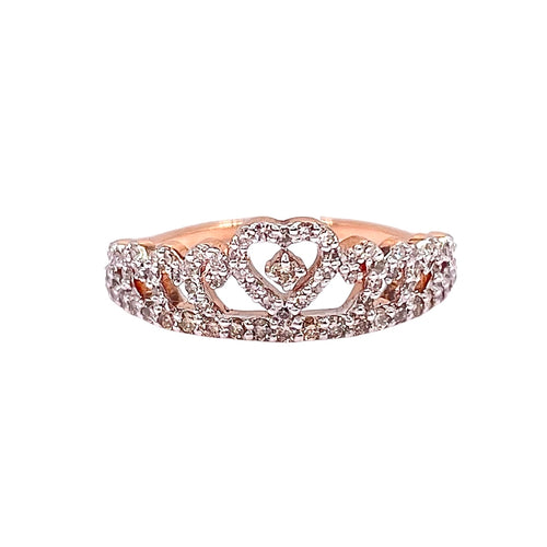 0.38 CT. Natural Diamond Tiara Ring In 10 KT Rose Gold