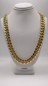 11.30mm Miami Cuban Chain In 10 KT Yellow Gold