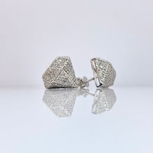 Load image into Gallery viewer, 0.60 CT. Natural Diamond Stud Earrings In 10 KT White Gold