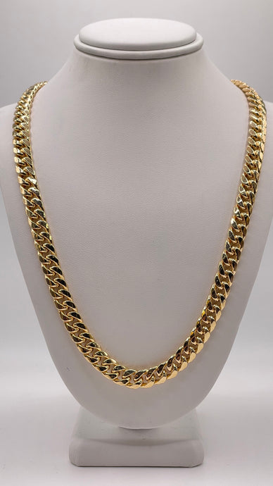 7.5mm Miami Cuban Link Chain In 14 KT Yellow Gold