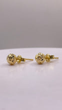 Load image into Gallery viewer, Diamond Cut Stud Earrings In 10 KT Yellow Gold