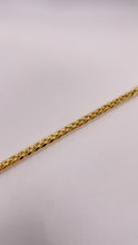 Load image into Gallery viewer, 3.9mm Palm Wheat Franco Link Bracelet In 10 KT Yellow Gold