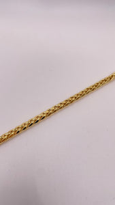 3.9mm Palm Wheat Franco Link Bracelet In 10 KT Yellow Gold