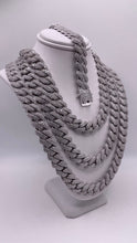 Load image into Gallery viewer, 12mm CZ Zig-Zag Cuban Link Chain/Bracelet In Silver