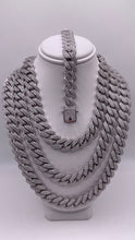 Load image into Gallery viewer, 12mm CZ Zig-Zag Cuban Link Chain/Bracelet In Silver