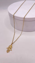 Load image into Gallery viewer, Hamsa Hand Pendant &amp; Singapore Chain Combo In 10 KT Yellow Gold