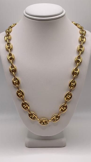 9.5mm Puff Gucci Link Chain In 10 KT Yellow Gold