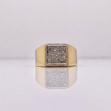 Load image into Gallery viewer, 0.33 CT. Natural Diamond Men’s Square Shape Ring In 10 KT Yellow Gold