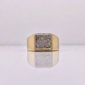0.33 CT. Natural Diamond Men’s Square Shape Ring In 10 KT Yellow Gold