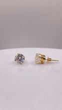 Load image into Gallery viewer, 2.06 CT. Lab-Grown Diamond Stud Earrings Set In 18 KT Yellow Gold