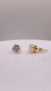 2.06 CT. Lab-Grown Diamond Stud Earrings Set In 18 KT Yellow Gold