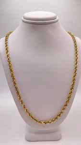 3.7mm Solid Rope Chain In 10 KT Yellow Gold