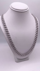 8mm Miami Cuban Link Chain/Bracelet In Silver With CZ