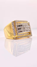 Load image into Gallery viewer, 1.14 CT. Beautiful Baguette &amp; Round Natural Diamond Men’s Rectangle Ring In 10 KT Yellow Gold
