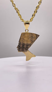 Nefertiti Pendent & Chain Combo In 10 KT Yellow Gold