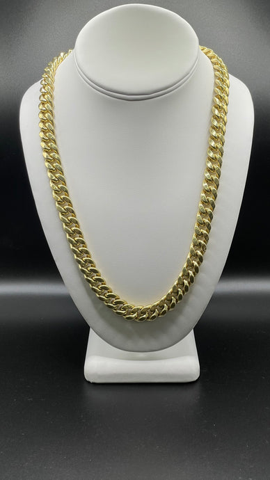 11.1mm 10 KT Semi Solid Miami Cuban Chain