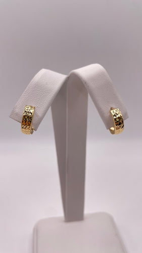18 KT Diamond-Cut Small Size Hoop Earrings